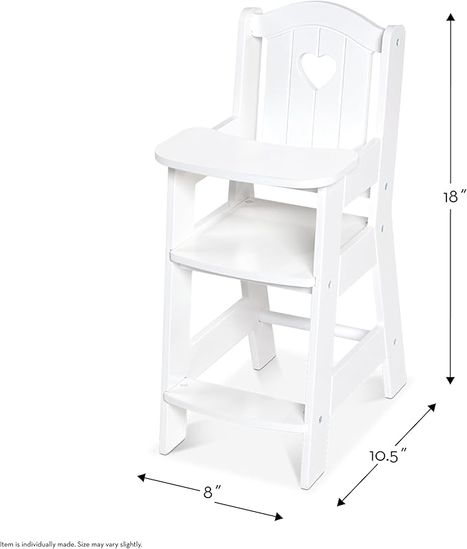 Melissa & Doug Play High Chair Pretend Play High Chair Baby Doll Accessories