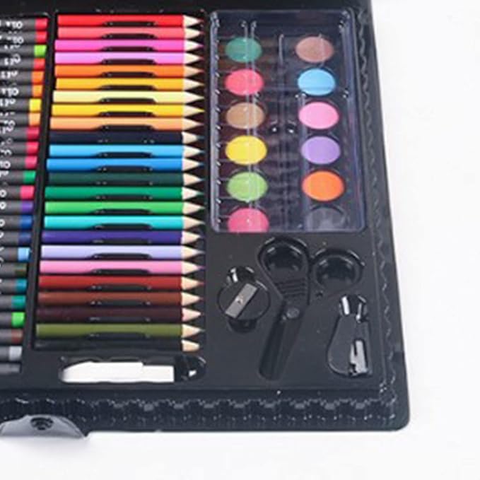 Srliya 150pcs Kids Art Kit, Bright Colorful Drawing Set, Quick Drying Washable Supplies for Calligraphy, Scrapbooking, ABS Material, Ideal Children, ABS, 30 x 25 x 6cm