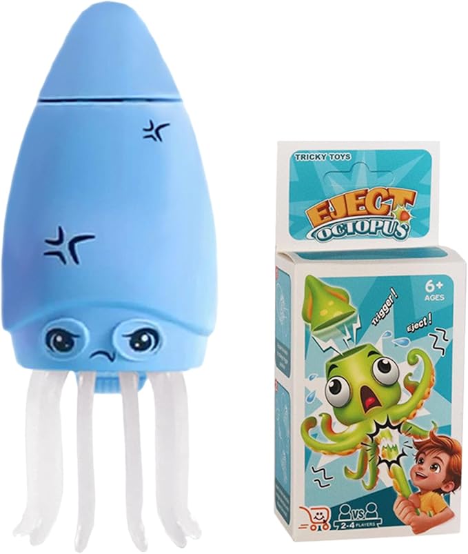 Fake Squid - Fluorescent Ejecttoy, Interactive Desk Prank, Long Lasting Novelty Fun Gadget | Portable Funny Tricky Play Gag Joke Kids Adults Classroom Stress Relieef Amusement Practical Humortoy