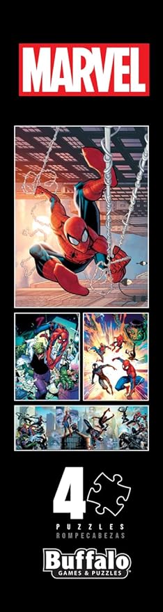 Buffalo Games - Marvel - 4 X 1 Multipack - Spider-Man - Multi-Piece Jigsaw Puzzles for Adults - Challenging Puzzle Perfect for Game Nights - Finished Size Varies
