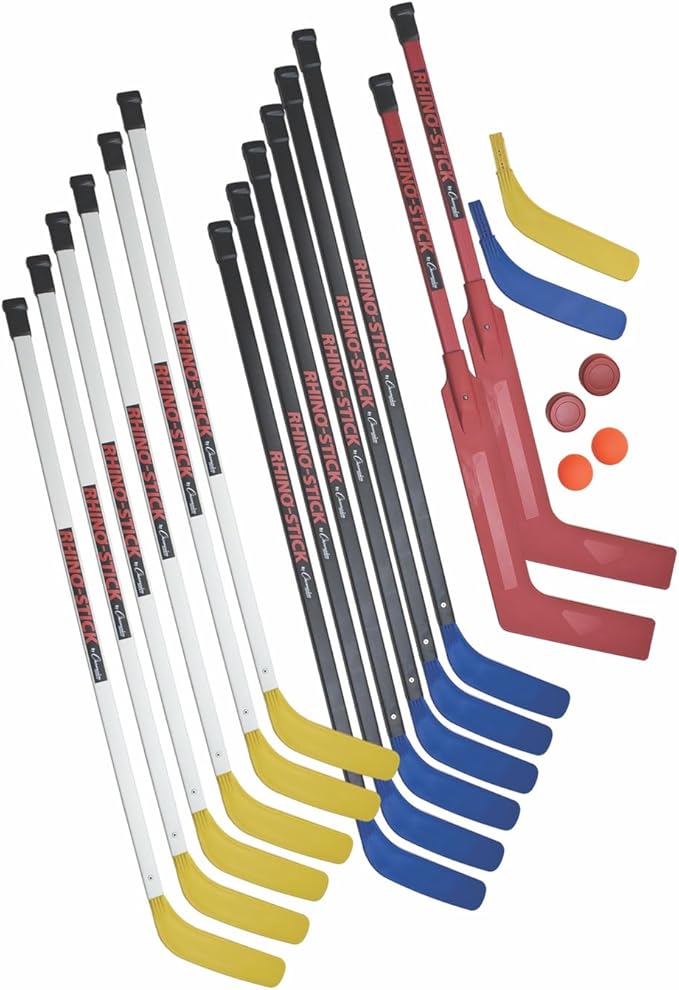 Champion Sports Rhino Stick Hockey Set – Durable ABS Sticks, Non-Marring Blades, Multiple Sizes – Complete Sets