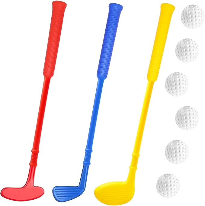 Plastic Golf Clubs for Toddlers, Kids Golf Clubs Set, Plastic Golf Toys Set for Kids 3-5 Outdoor/Indoor Golf Club and Ball Toys Birthday Gift for Boys Girls 3-8 Years