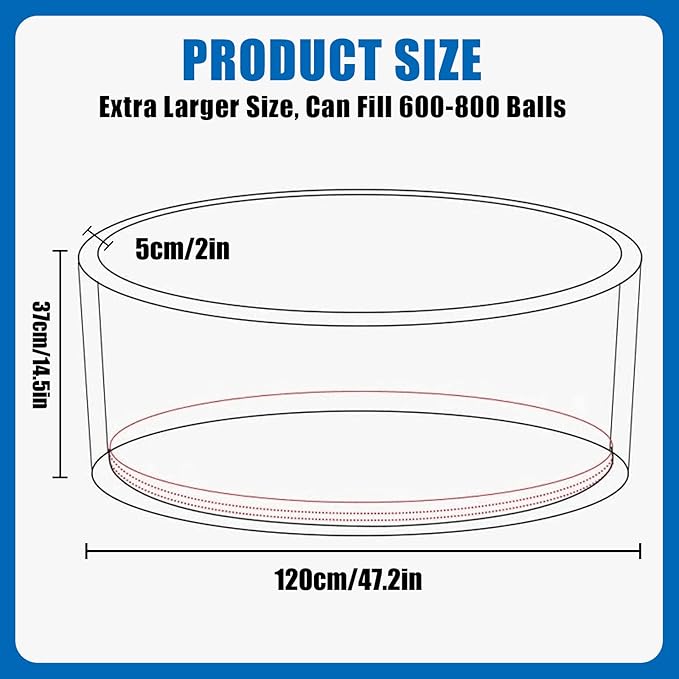 48 Inch Foam Ball Pit for Children Toddlers,Baby Soft Round Ball Pool, Ideal Gift for Babies Infants Indoor and Outdoor Game -(Balls NOT Included) Light Grey