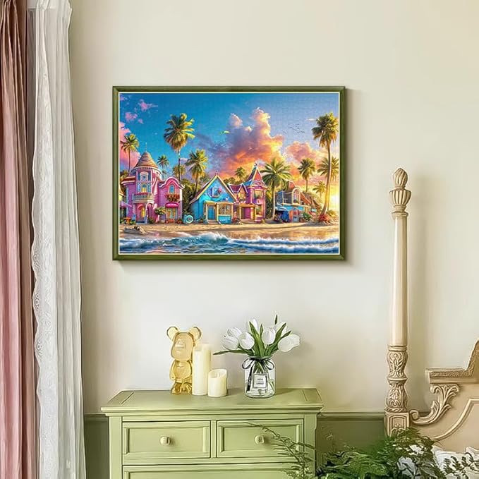 Jigsaw Puzzles for Adults 1000 Pieces, Interlock Perfectly No Dust, Impossible Difficult Hard Fun 1000 Piece Jigsaw Puzzles for Adults-1:1 Poster-Romantic Beach