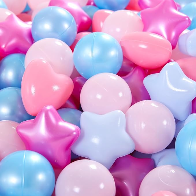 STARBOLO Star Ball Pit Balls for Toddlers -100pcs Phthalate Free BPA Free Crush Proof Play Balls for Play Tent Pool Playhouse Playpen Party Decoration.