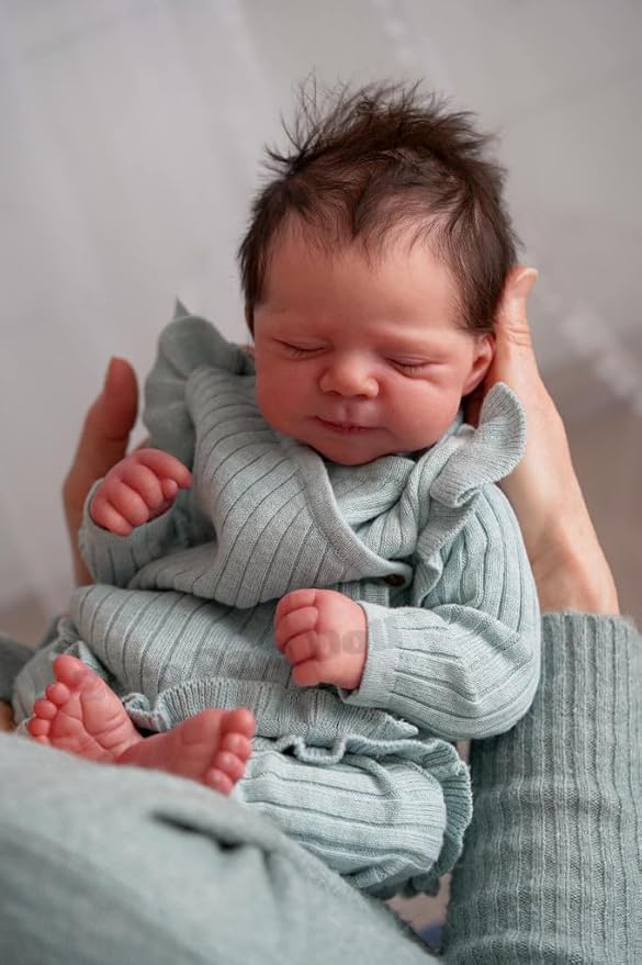 Zero Pam Reborn Baby Dolls, Silicone Baby Doll,18-inch Silicone Babys Dolls with Soft Cloth Body,Posable 3D Skin Realistic Babies,Real Life Babies,Life-Like Newborn with Accessories,Sleeping Newborn