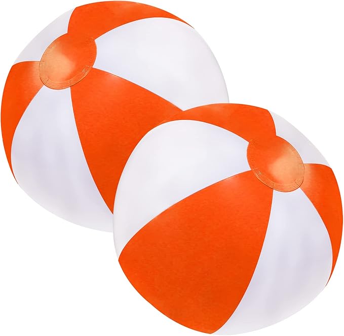 PENTA ANGEL Beach Balls 2PCS 12 Inch Inflatable/Blow Up Classic Rainbow Color Summer Swimming Pool Party Favors Water Toy Beachball for Women Men Adults Playing