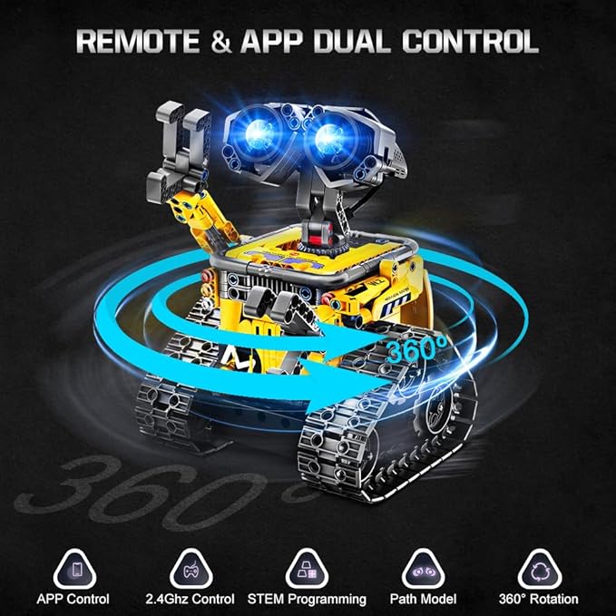HOGOKIDS Robot Building Toys for Kids - 5 in 1 Remote & APP Controlled Building Set | RC Wall/Engineer Robot/Mech Dinosaur STEM Toys for Boys Girls Age 6 7 8 9 10 11 12+ Year Old (520 Pcs)