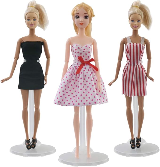 UCanaan 10 Pcs Doll Stands Display Holder for 11.5 Inch Dolls White Transparent Model Support Frame Prop Up Girl Dolls Suitable for 11.8’’ 1/6 Dolls Accessories