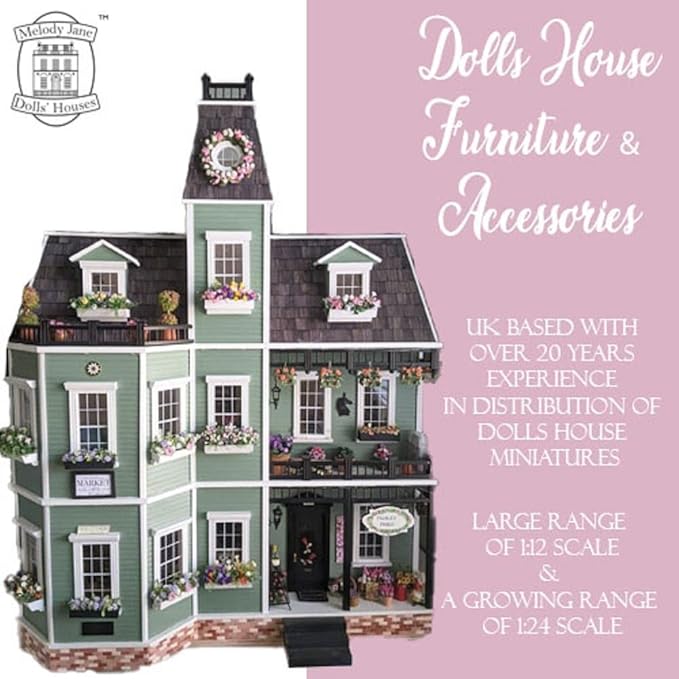 Melody Jane Dolls Houses Dollhouse Little Girl Blonde in Denim Dress Modern Figure Porcelain People
