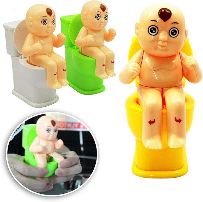 Classic Children Tricky Shooting Water Sitting on The Toilet, Spoof Funny Toy, Wee Pee Boy Toy, for Girls Women Boy Kids Adults