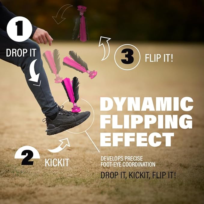 Kickit | The Original Birdie Soccer PRO Trainer | Play Outdoors, Indoors or Backyard, Beach or Tailgate, All Ages Fun & Travel Friendly (Black & Red)