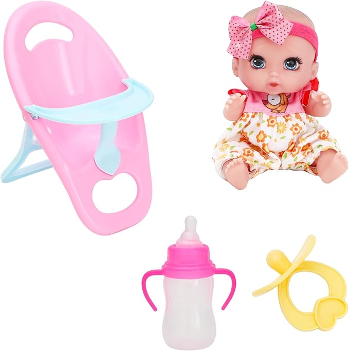 ONEST 4 Pieces 6 Inch Dolls with Accessory Cute Doll Mini Doll with Clothes Mini Dolls with Accessories