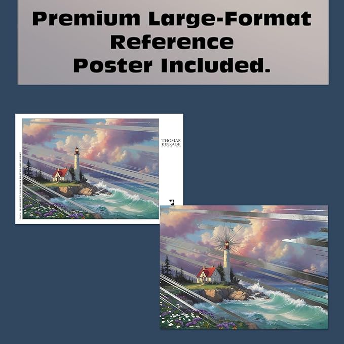 Buffalo Games – Thomas Kinkade Windswept Cove 1000-Piece Jigsaw Puzzle for Adults, Silver Select Coastal Scene with Foil Accents