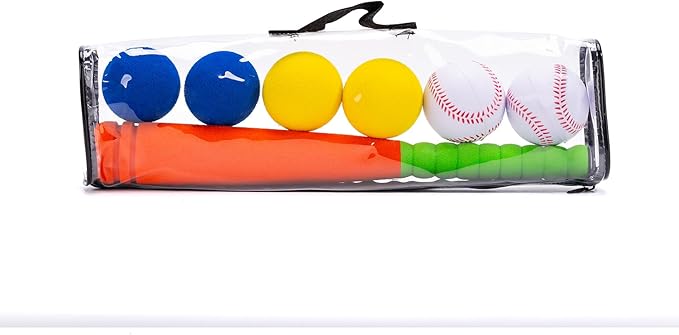 CeleMoon 16.5 Inch [Mini Size] Soft Kids Foam Baseball Bat Toy Set with 6 Balls, for Toddler Age 3 Years Old Indoor Outdoor Sport T Ball Playing Game, Orange