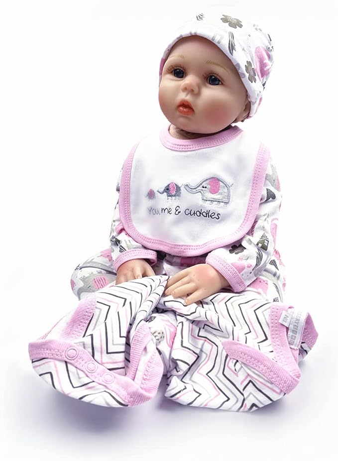 Reborn Baby Doll Girl Clothes 18-22 Inch Newborn Baby Doll Clothing Elephants Outfits Accessories 5 Pieces Sets