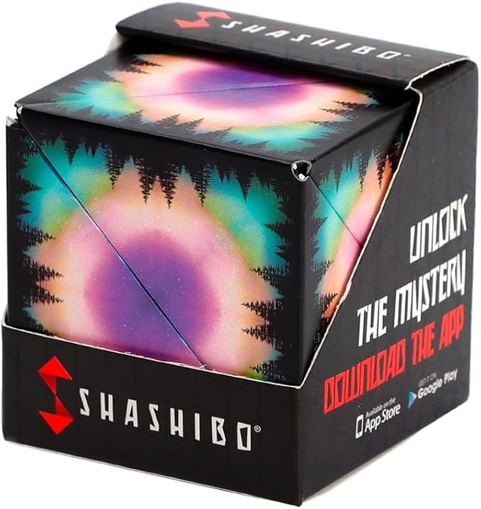 Shashibo Shape Shifting Box - STEM Fidget Toy with Ultra Strong Magnets - Sensory Puzzle Cube Transforms Into 100+ Shapes, Easter Basket Stuffers Gift for Kids, Teens, and Adults (Moon)