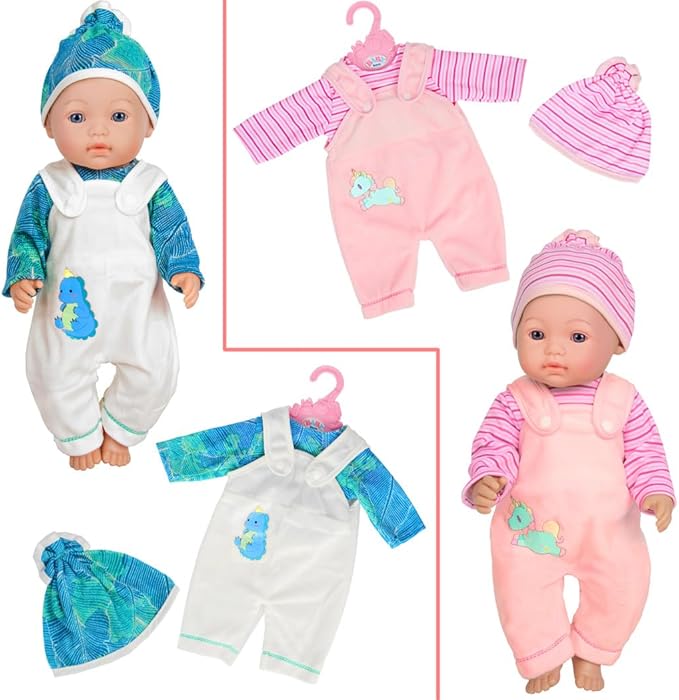 Ebuddy Doll Clothes 10 Sets Baby Doll Clothes Fit for 14-16 inch Baby Dolls，43 cm new Born Baby Dolls, 15 inch Dolls, 18 inch Dolls (Doll is not Included)
