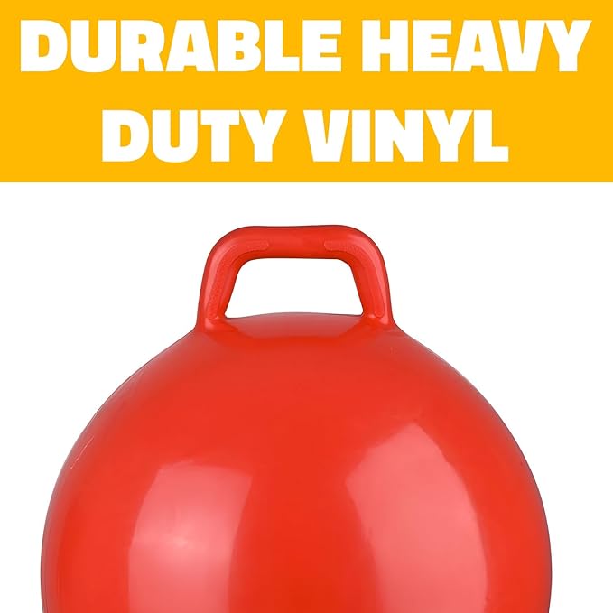 Red Hopper Ball - 18" (1 Pc.) - Thick Vinyl Jumping Ball with Handle - Perfect for Indoor and Outdoor Active Play