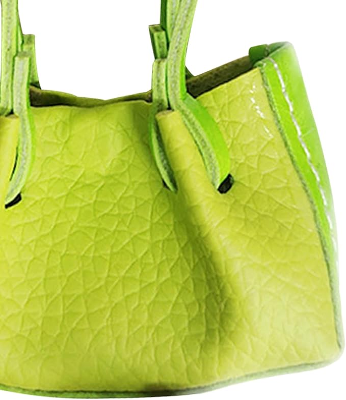 Amagogo 1:12 Scale Fashion Handbag, Pretend Play Toy Ornaments, Models DIY Gift Scenery Supplies, Doll Accessories Scene, Yellow Green