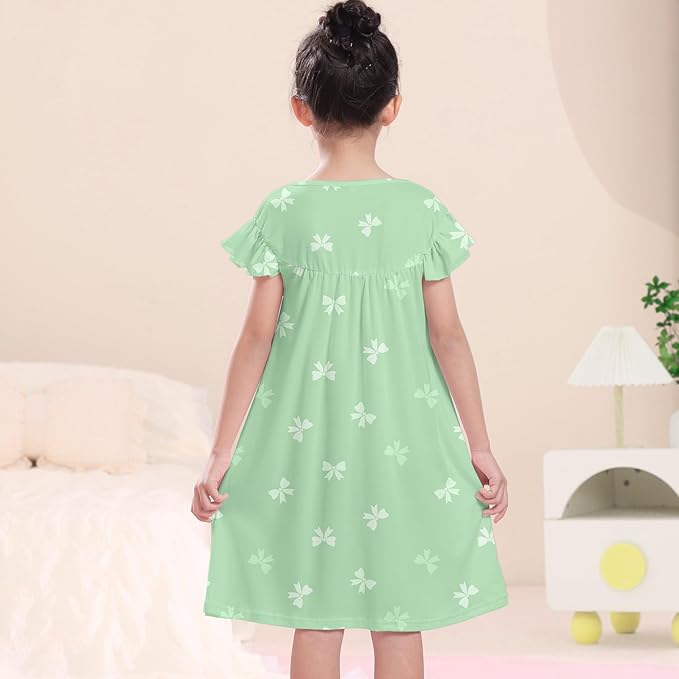 ICOSY Matching Doll & Girls Nightgowns Clothes Girls Pajamas Sleepwear Outfit for Kids and 18" Girl Doll