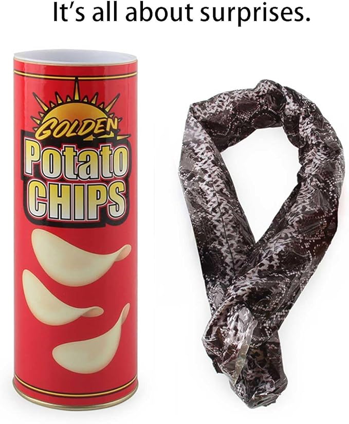 The Potato Chip Snake Can Jump Spring Snake Toy Gift April Fool Day Halloween Christmas time Party Decoration Jokes in A Can Gag Gift Prank