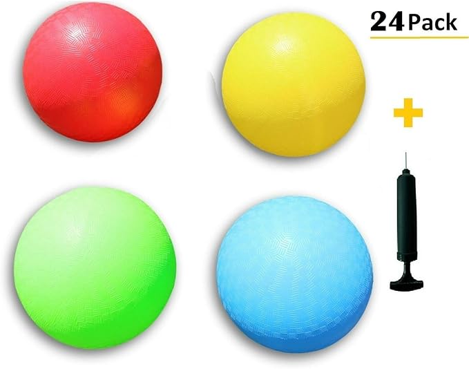 Toys+ 8.5 Inch Playground Balls Red, Blue, Green, Yellow and Rainbow!
