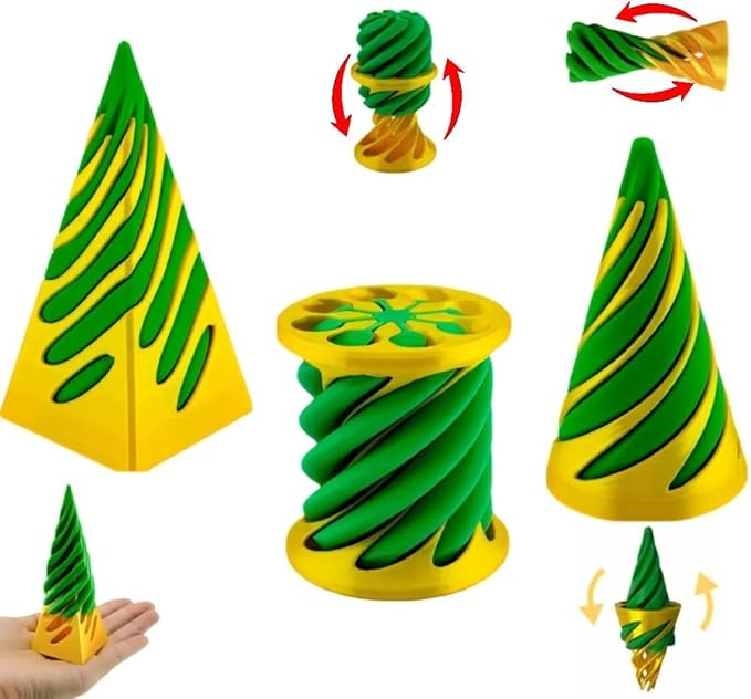 3 Packs Impossible Cone,Spiral Cone Fidget Toy,Impossible Cones passthrough Impossible Pyramid for Relaxing,Spiral Fidget Toy passthrough Impossible Cone,Birthday for Adults & Kids