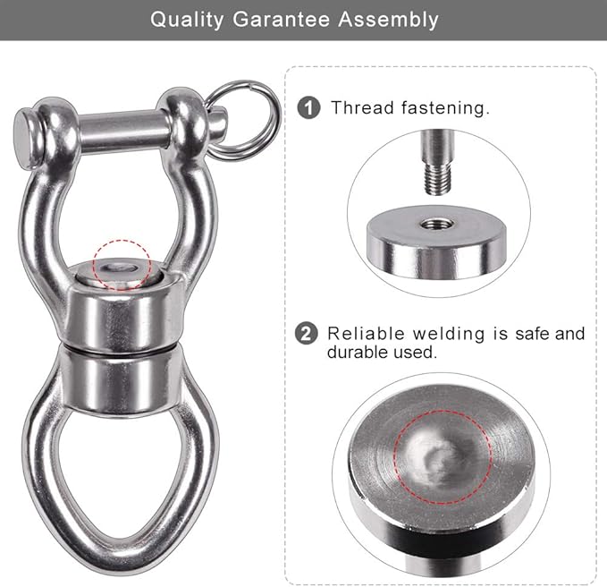 SELEWARE Silent Bearing Swing Swivel, 360° Rotational Device Hanging Accessory with Removeable Buckle for Tree Swing, Hammock Chair, Climbing Rope, Yoga, Kids Swing Swivel 1200LB Capacity