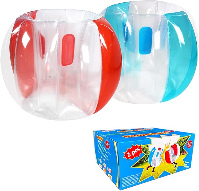 SUNSHINE-MALL 2 PC Sumo Balls for Kids, Bumper Bounce Toys, Kid Sumo Balls, Lawn Game Ball for Kid Outdoor Team Gaming Play for 3+ Ages (36 inch,Blue+red)