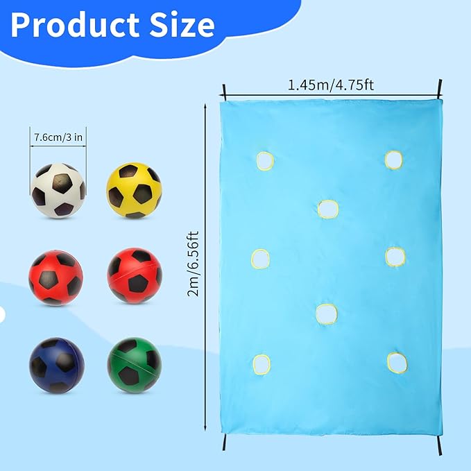 Field Day Games, Team Building Games, Teamwork Group Games for Party Outdoor, with 6 Pieces Soft Balls