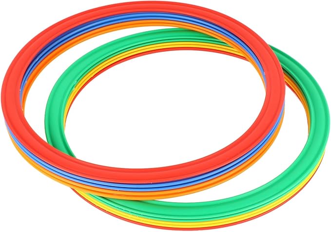 Kids Sports Speed Ring Set 10 Rings 10 Buckles Increased Agility Outdoor Rings Toy M 28cm, for Speed and Agility Practice Games, Garden Backyard Outdoor Games