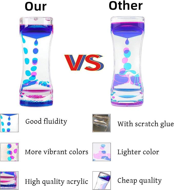 Oneshow Liquid Motion Bubbler Colorful Oil and Water Sensory Toys Hourglass Bubbler Timer for Kids Calm Stress Relief Desk Fidget Toy for Office for Adults Gifts Easter Basket Stuffers (10 Pack)