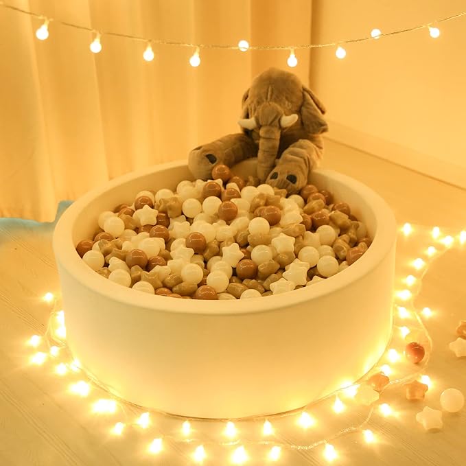 TRENDPLAY Star Ball Pit Balls for Toddlers -50 100 200 Count Star Balls Different Shapes, Non-Toxic Plastic Balls for Safe Play, Boys Girls Festival Party Decoration