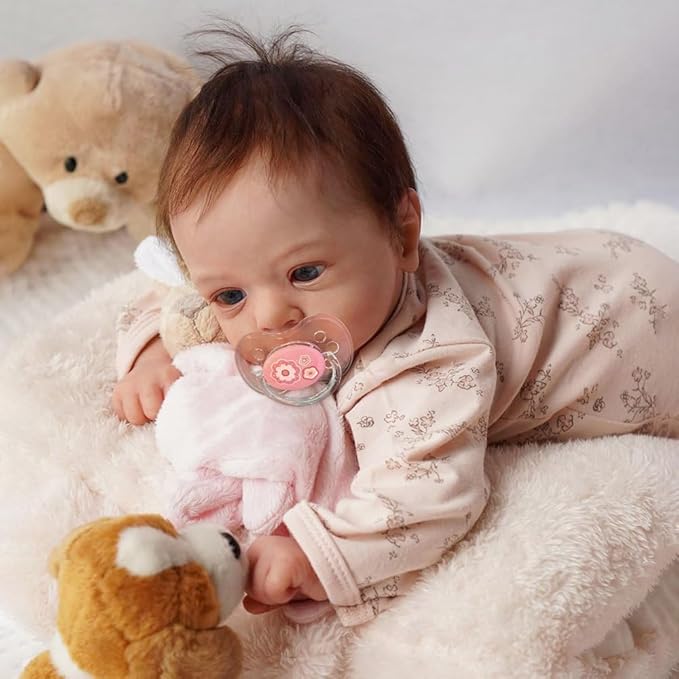 Reborn Baby Dolls - 19-inch Cute Soft Vinyl Realistic Baby Doll Real Life Baby Dolls with Complete Accessories Gift Box for 3+ Year Old Girls Kids