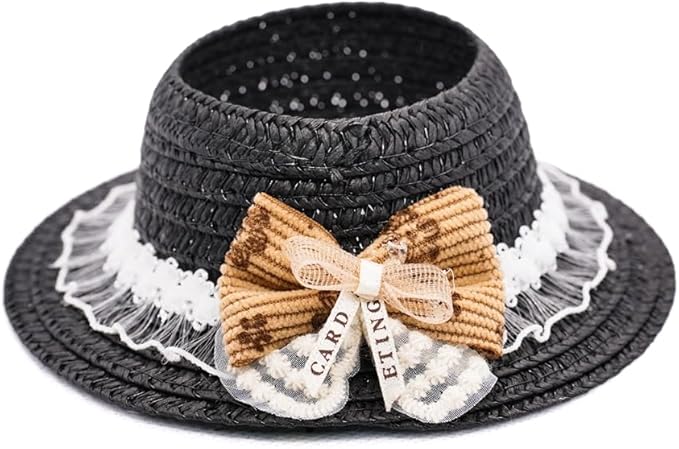 Clothes for 17cm Dolls, Luxury Chic Sequin Bow Decorations Style 4 Piece Set Including Princess Dress, Hat, Shoes and Bag High-End Outfit - Premium Handmade Accessories for Play & Display - Black