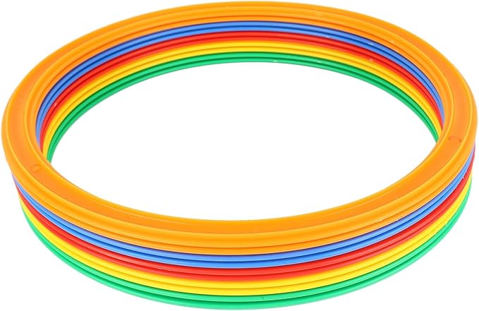 Kids Sports Speed Ring Set 10 Rings 10 Buckles Increased Agility Outdoor Rings Toy M 28cm, for Speed and Agility Practice Games, Garden Backyard Outdoor Games