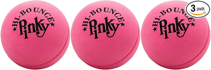 JA-RU Hi-Bounce Pinky Ball (3 Bouncy Balls) Bouncing Balls for Kids. Stress Ball, Massage Therapy. Sports Indoor & Outdoor Playground Toy, Bulk Party Favor, Stocking Stuffers 976-3p