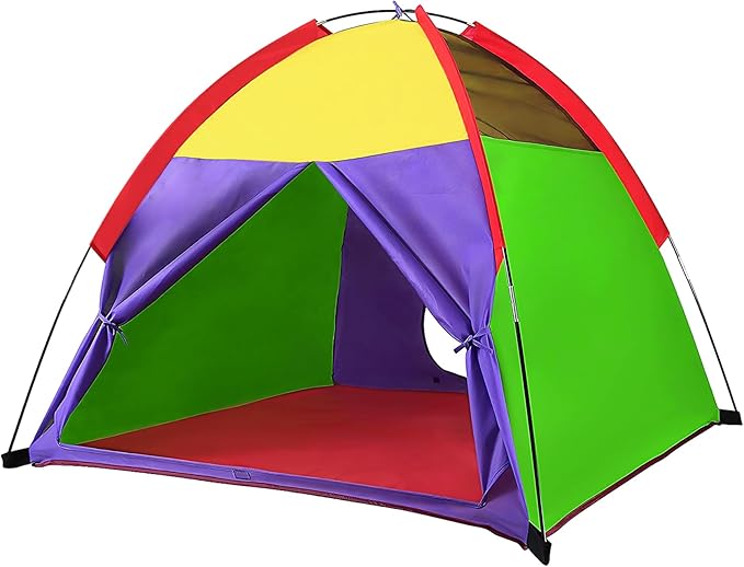 Alvantor® Play Tents for Kids Pop Up Toddler Tent Indoor/Outdoor for Children Boys Girls Pets Portable Playhouse Camping Playground 58"x58"x47" Rainbow