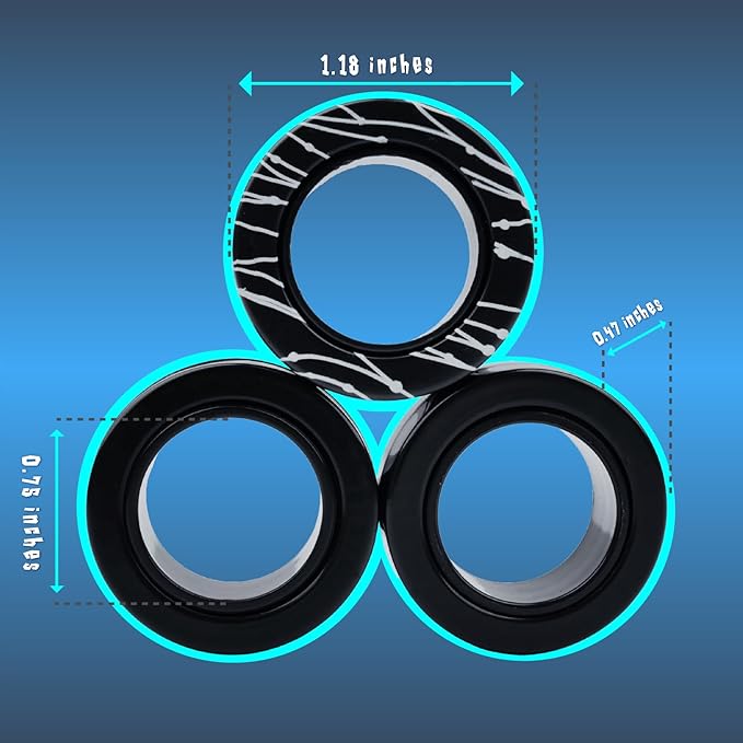 Cevioce Easter Basket Stuffers,6 PCS Magnetic Rings Fidget Toys Set for Adults Boys Teens,ADHD Anxiety Fidget Spinner Magnetic Ring Stress Relief Toy Kids Birthdays Gifts for 8 9 10 11 12+ Year Old