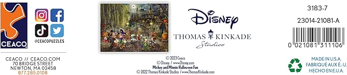 Ceaco - Thomas Kinkade - Disney - Mickey and Minnie Halloween Fun - 1000 Piece Jigsaw Puzzle
