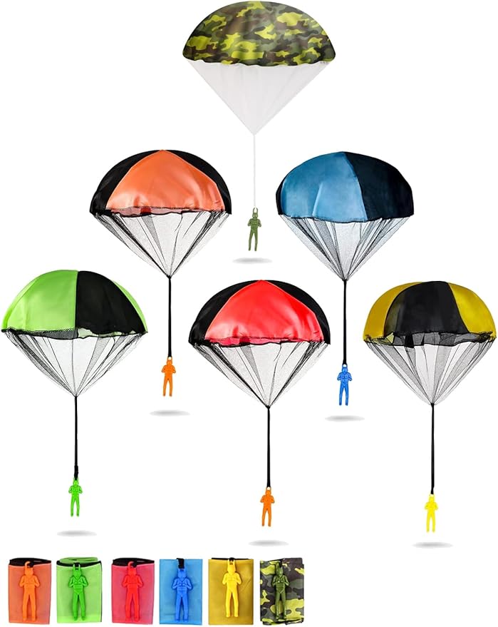 Parachute Toys for Kids, 6 Pack Tangle Free Outdoor Toys, Parachute Men for Kid, Small Toys for Kids Easterday, Halloween, Christmas, Birthday Gift, Unique Easter Basket Stuffers Idea 2026