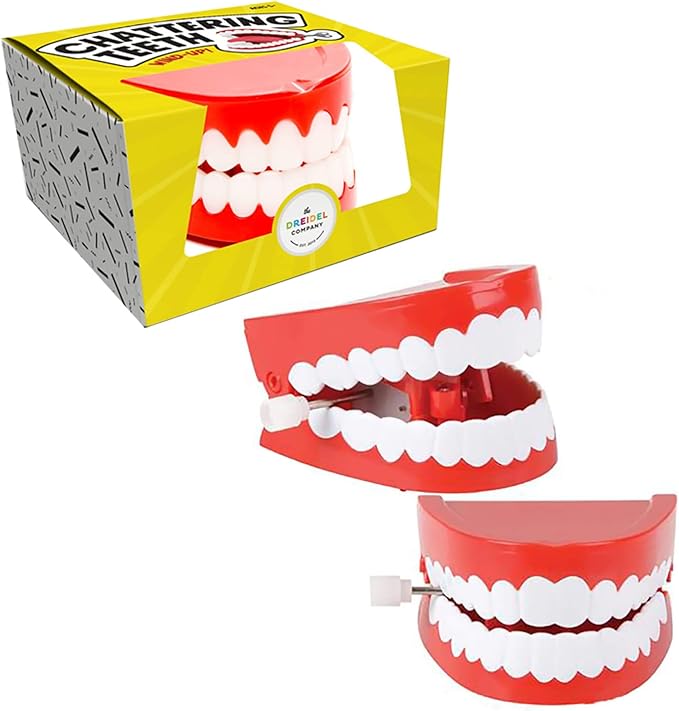 The Dreidel Company Wind Up Teeth Chomping & Chattering Teeth Toys for Kids Birthday Party Favors, Novelty and Gag Gifts, 2.5" Inches (120-Pack)