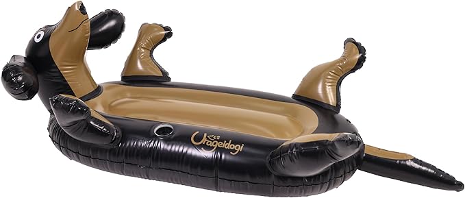 Summer Inflatable Black Dog Pool Float for Teens, Adults, and Pets