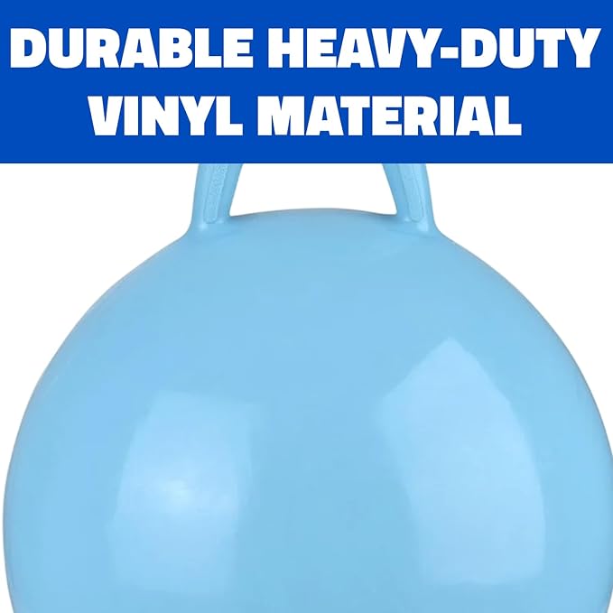 Blue Hopper Ball - 18" (1 Pc.) - Thick Vinyl Jumping Ball with Handle - Perfect for Indoor and Outdoor Active Play