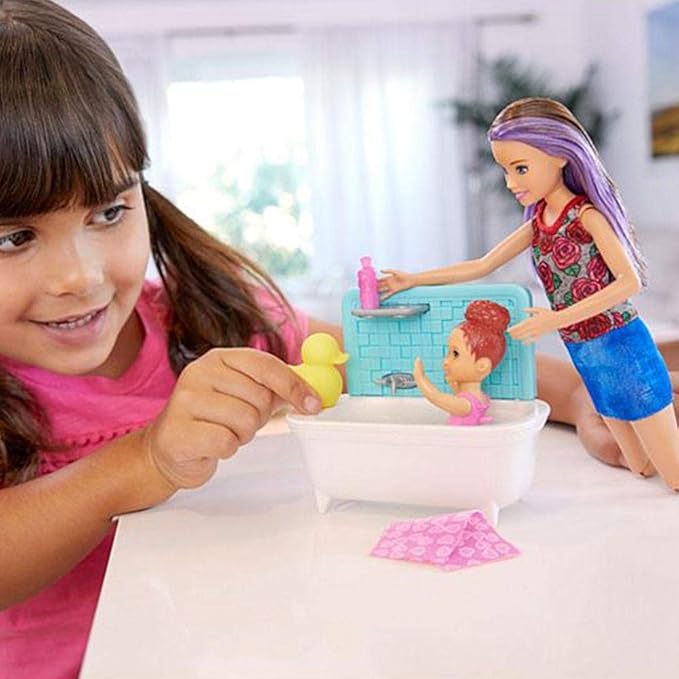Barbie Skipper Babysitters Inc. Bathtime Playset, Brunette