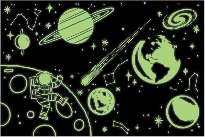 Mudpuppy Outer Space – 100 Piece Glow in The Dark Jigsaw Puzzle with a Fun Scene of Planets and Stars and Hidden Details in The Dark