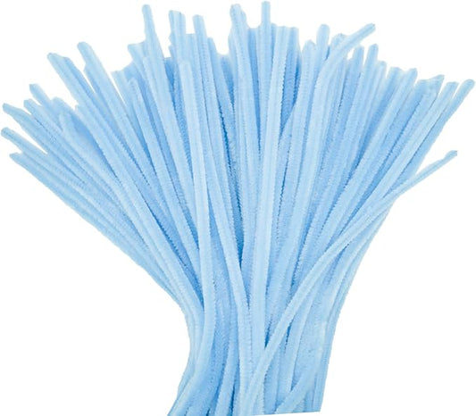 200 Pcs Pipe Cleaners, 12 Inch Long Pipe Cleaners Craft Supplies, Colorful Pipe Cleaners Pastel for Halloween Decoration, Christmas Day and Valentine’S Day DIY Art Creative Crafts (Light Blue)