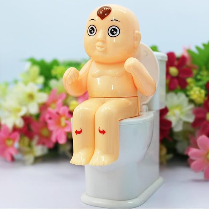 Classic Children Tricky Shooting Water Sitting on The Toilet, Spoof Funny Toy, Wee Pee Boy Toy, for Girls Women Boy Kids Adults