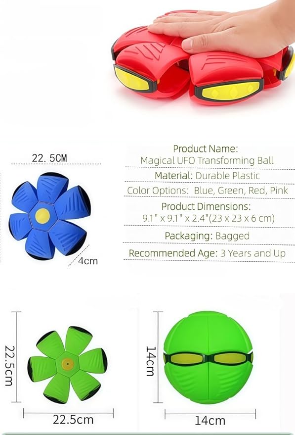 Magic Ball Bouncing Flying Saucer Toy, Ball Magic Children's Bouncing Ball, Magic Metaball for Outdoor Sports